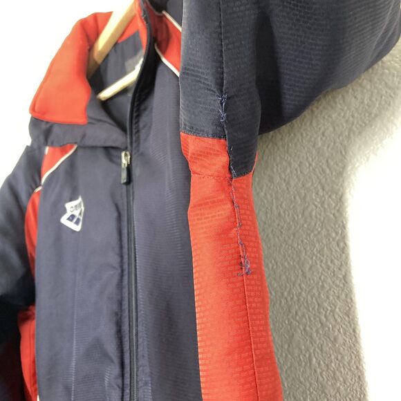 Arena Jacket Womens Medium Navy Red Full Zip Track Warm Up Swim Team 170 - Picture 11 of 16